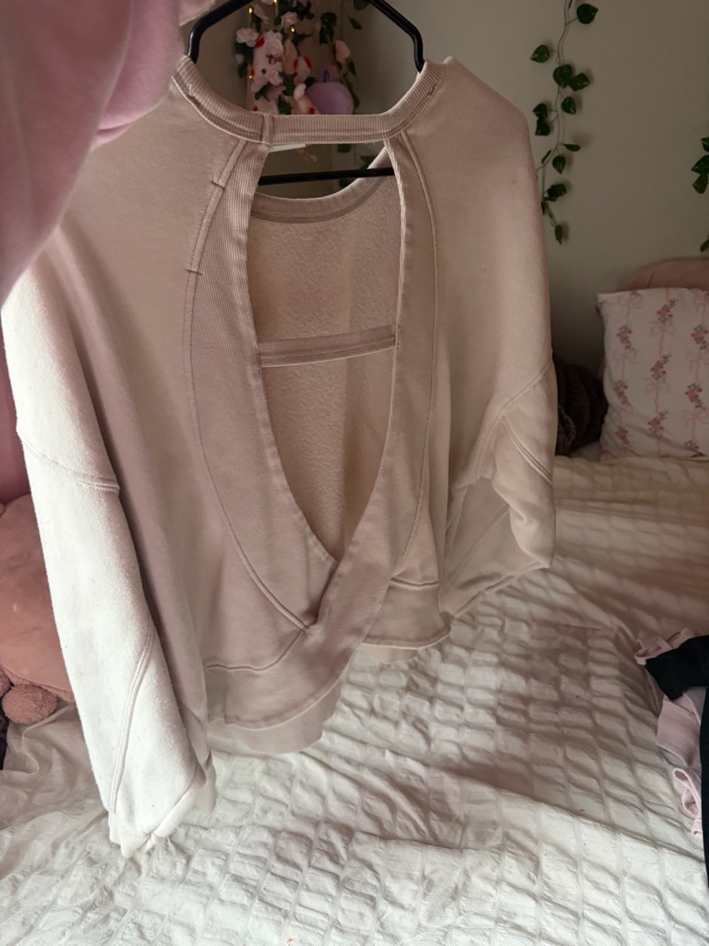 T.J.Maxx Light Beige Open-Back Sweatshirt